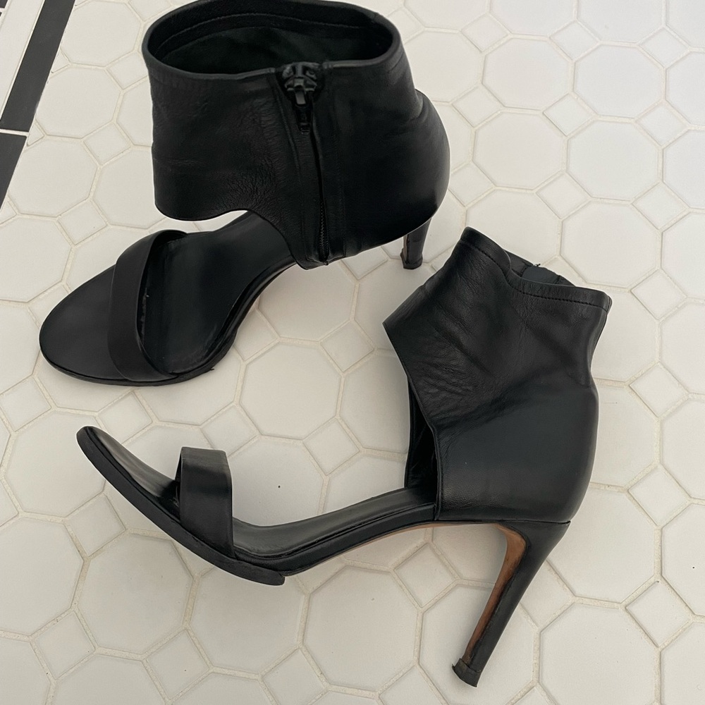 Vince Black Leather Heels